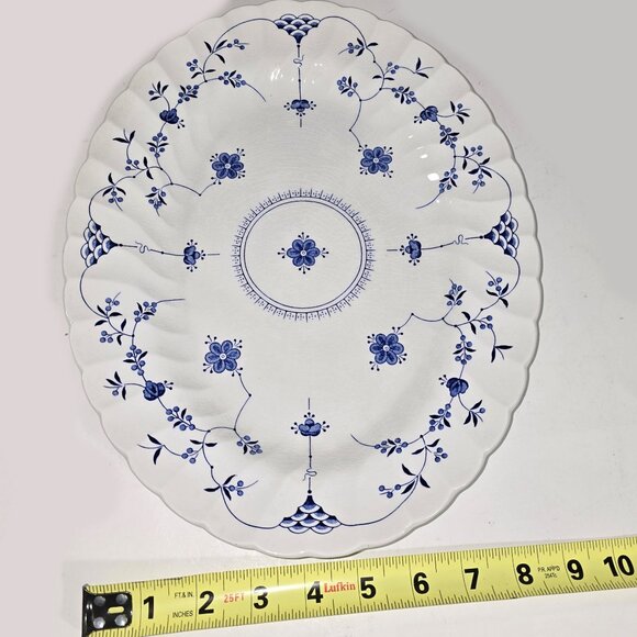 VTG Yorktown 12" Serving Platter Stafforshire Salem English China Blue White - Picture 6 of 6